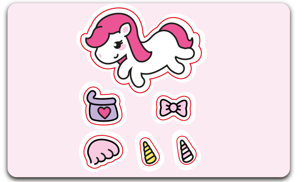 unicorn stickers funclockets
